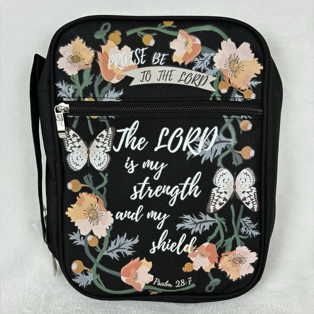 Mr. Pen Bible Cover Case For Women- Black Floral Butterfly Spacious Pockets NWT